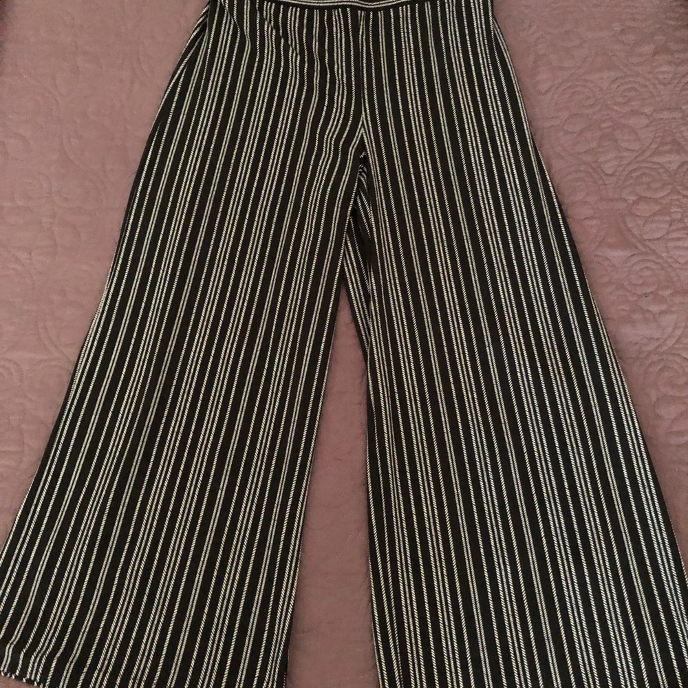 Adrianna Papell Black and White Wide Leg Pants